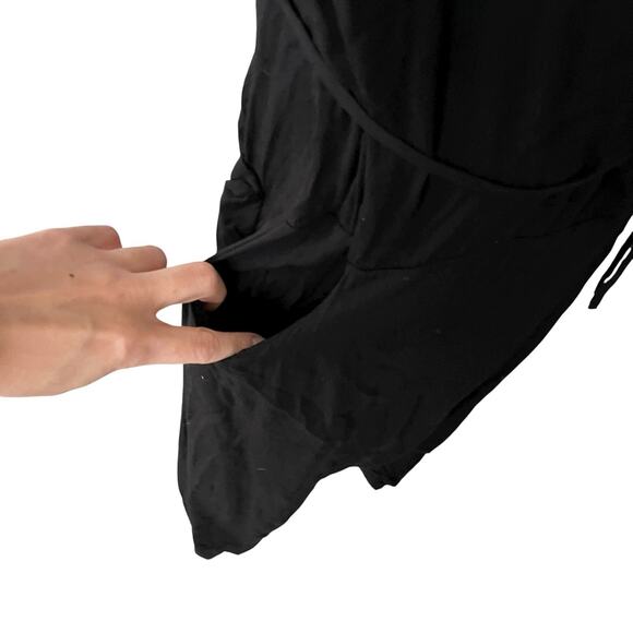 Studio B3 IT 40 / 42 Romper One Piece Black Thin Sleeveless Vneck Pockets - Picture 10 of 15